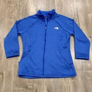 The North Face Women's Large Royal Blue Full Zip Fleece‎ Jacket Softshell  Layer